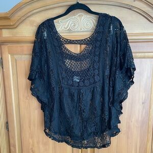 Evogues Chic Black Lace Blouse for Women